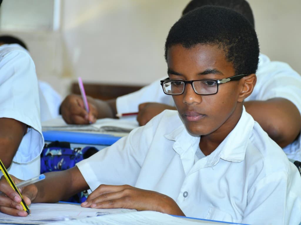 Sanctum student engaged in IGCSE classroom learning